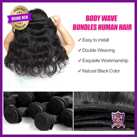 Body Wave Human Hair Extensions 22-26 Inch 3 Bundles Brazilian Virgin main image 5